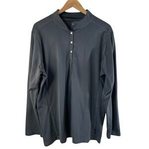 Woolrich Women's Long Sleeve Henley Snap Button Sweater Charcoal Size 2XL